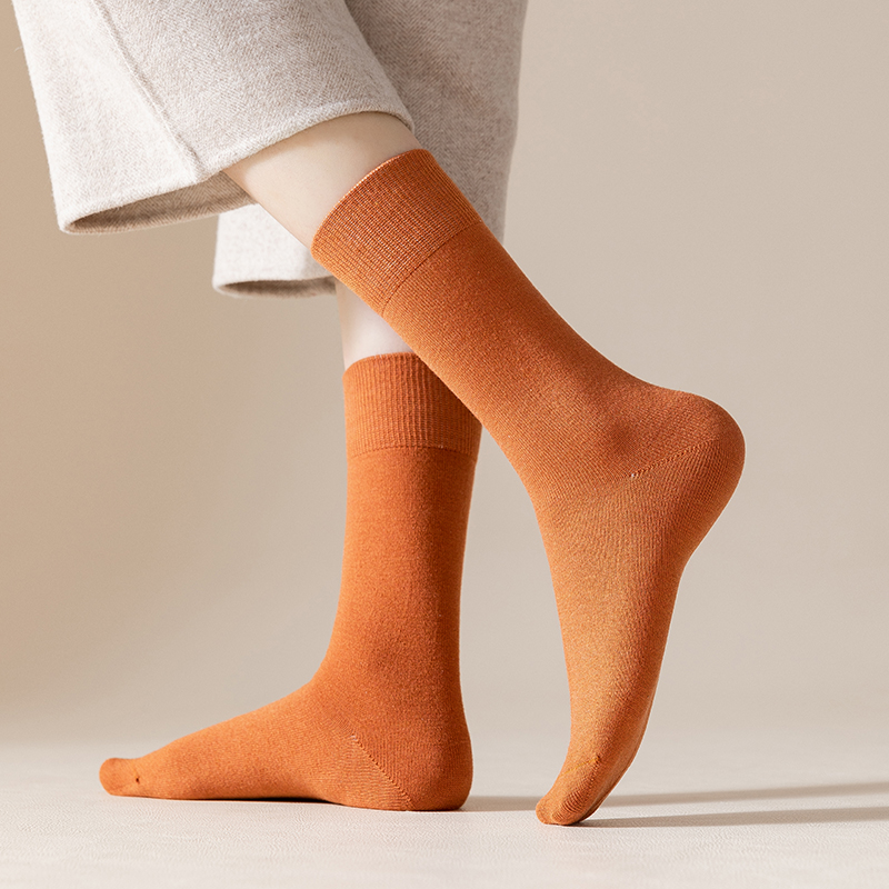 Calcetines para mujer de color sólido hasta la media caña